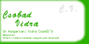 csobad vidra business card
